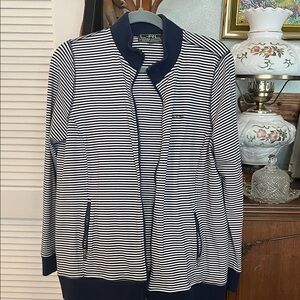 Lauren Ralph Lauren Women's Striped Blazer in Navy and White